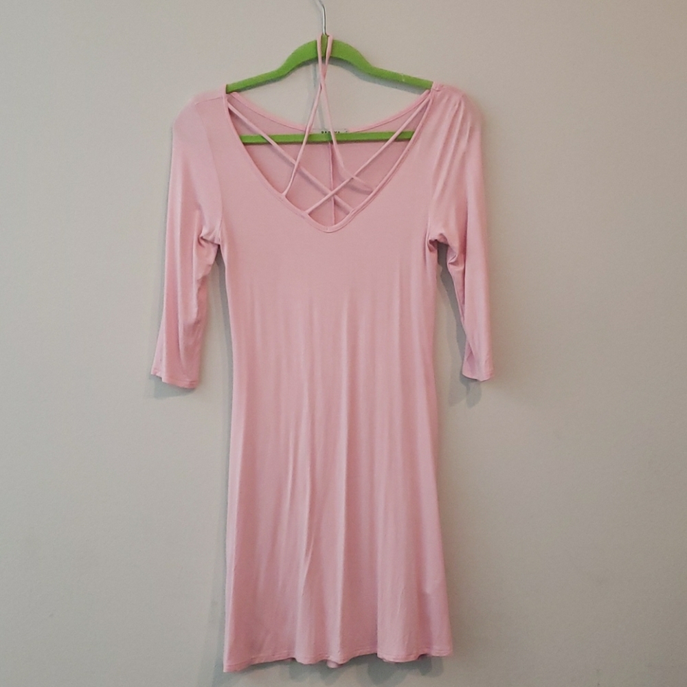 NWOT PAPAY CRISS CROSS FRONT MINI DRESS